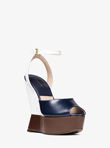 Michael Kors Collection Marilyn Color-block Leather Wedge