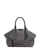 Michael Kors Collection Lexi Large Suede And Leather Satchel