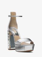Michael Kors Collection Nikki Metallic Snakeskin Platform Sandal