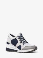 Michael Michael Kors Scout Satin And Suede Sneaker