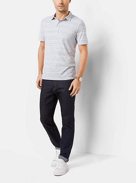 Michael Kors Mens Space-dyed Stripe Cotton Polo Shirt