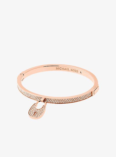 Michael Kors Pave Rose Gold-tone Padlock Bangle