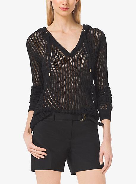Michael Michael Kors Linen And Cotton V-neck Hoodie