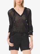 Michael Michael Kors Linen And Cotton V-neck Hoodie