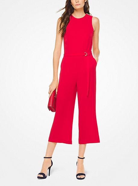 Michael Michael Kors Crepe Belted Jumpsuit