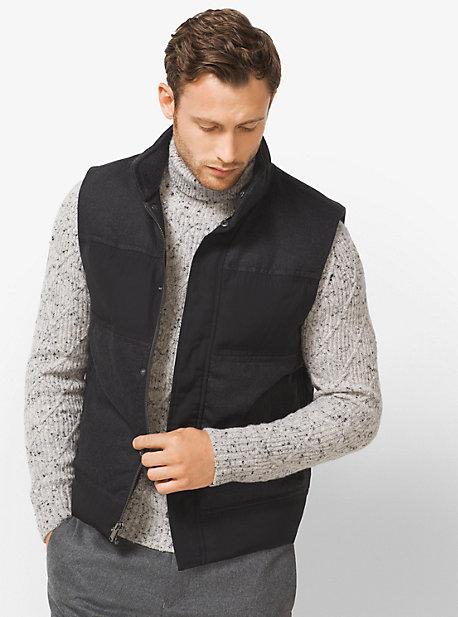 Michael Kors Mens Quilted Mixed-media Vest