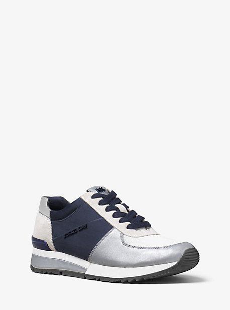Michael Michael Kors Allie Satin And Suede Sneaker