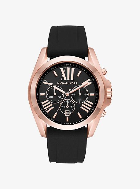 Michael Kors Bradshaw Rose Gold-tone And Silicone Watch