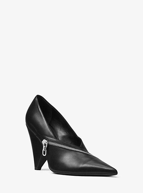 Michael Kors Collection Meghan Zipper Leather Pump
