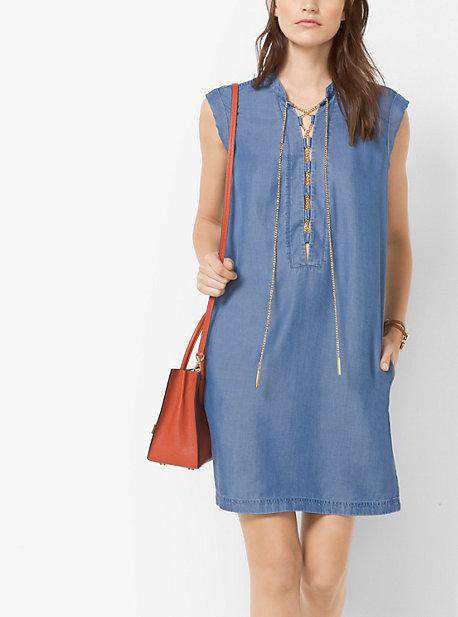 Michael Michael Kors Chambray Lace-up Shift Dress