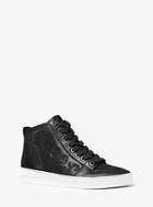 Michael Michael Kors Willow Lace-embossed Leather High-top Sneaker