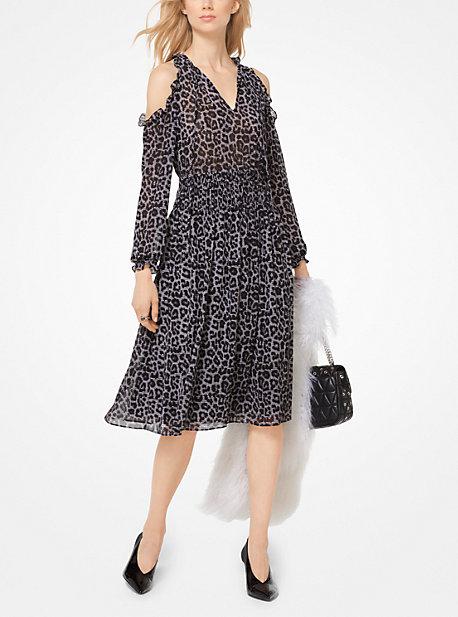 Michael Michael Kors Leopard And Plaid Peekaboo Dress