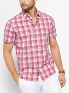 Michael Kors Mens Tailored/classic-fit Plaid Cotton Shirt
