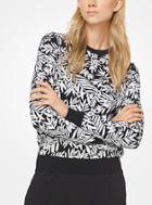 Michael Kors Collection Palm Sequined Cashmere Pullover