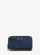 Michael Michael Kors Jet Set Travel Leopard Leather Smartphone Wristlet