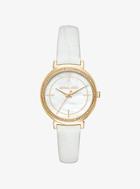 Michael Kors Cinthia Gold-tone And Embossed-leather Watch