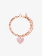 Michael Kors Rose Gold-tone Heart Charm Bracelet