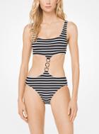 Michael Michael Kors Striped Chain-link Monokini