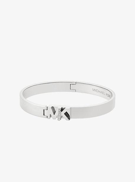 Michael Kors Pave Silver-tone Logo Bangle