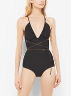 Michael Kors Collection Belted Plunge Maillot