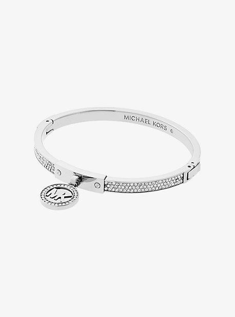 Michael Kors Fulton Pave Silver-tone Hinge Bangle