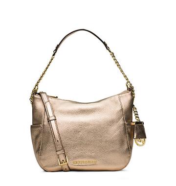 Michael Kors Chandler Medium Metallic Leather Shoulder Bag
