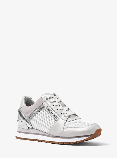 Michael Michael Kors Billie Metallic And Mesh Sneaker