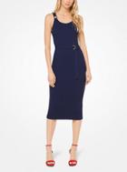 Michael Michael Kors Belted Ribbed Knit Dress