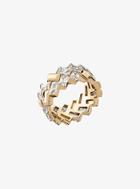 Michael Kors Gold-tone Baguette Chevron Ring