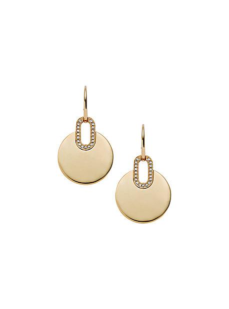 Michael Kors Pave Gold-tone Disc Drop Earrings