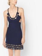 Michael Kors Collection Grommeted Crepe-broadcloth Halter Dress