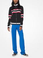 Michael Kors Collection Striped Viscose Track Jacket