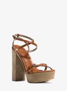 Michael Kors Collection Alma Runway Leather And Suede Sandal
