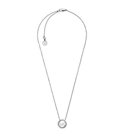 Michael Kors Fulton Crystal Silver-tone Logo Necklace