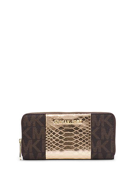 Michael Michael Kors Jet Set Travel Embossed-leather Wallet
