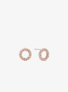 Michael Kors Pave Rose Gold-tone Circle Stud Earrings