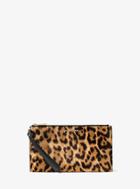 Michael Michael Kors Jet Set Travel Leopard Calf Hair Wristlet