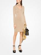 Michael Michael Kors Metallic Cotton-blend Cutout Dress