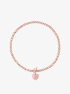 Michael Kors Rose Gold-tone Heart Charm Toggle Necklace