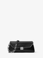Michael Kors Mia Zipper Leather Framed Shoulder Bag