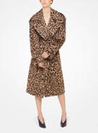 Michael Kors Collection Cheetah Brushed Mohair Trench Coat