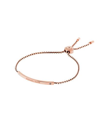 Michael Kors Logo Rose Gold-tone Slider Bracelet