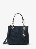Michael Michael Kors Cynthia Small Floral Embroidered Leather Satchel
