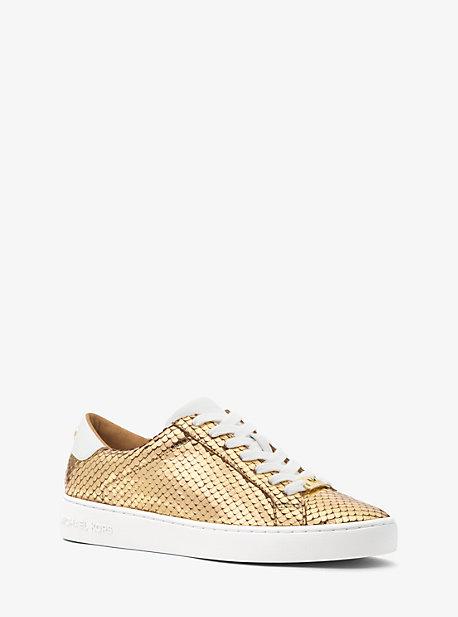 Michael Michael Kors Irving Metallic Embossed Leather Sneaker