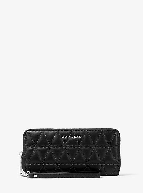 Michael Kors Jet Set Travel Quilted-leather Continental Wristlet