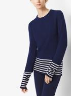 Michael Kors Collection Striped Cotton And Cashmere Pullover