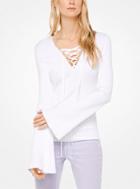 Michael Michael Kors Lace-up Bell-sleeve Pullover