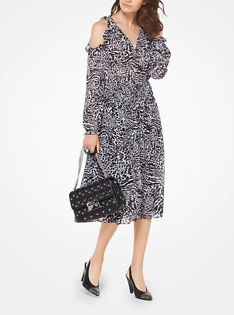 Michael Michael Kors Animal-print Chiffon Peekaboo Dress