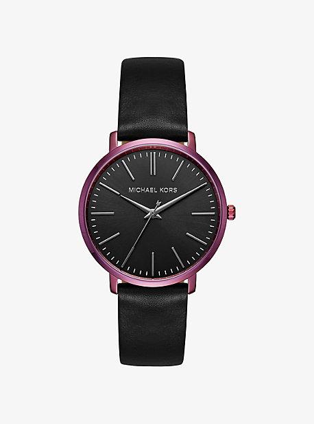 Michael Kors Jaryn Plum-tone And Leather Watch
