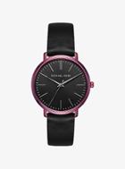 Michael Kors Jaryn Plum-tone And Leather Watch